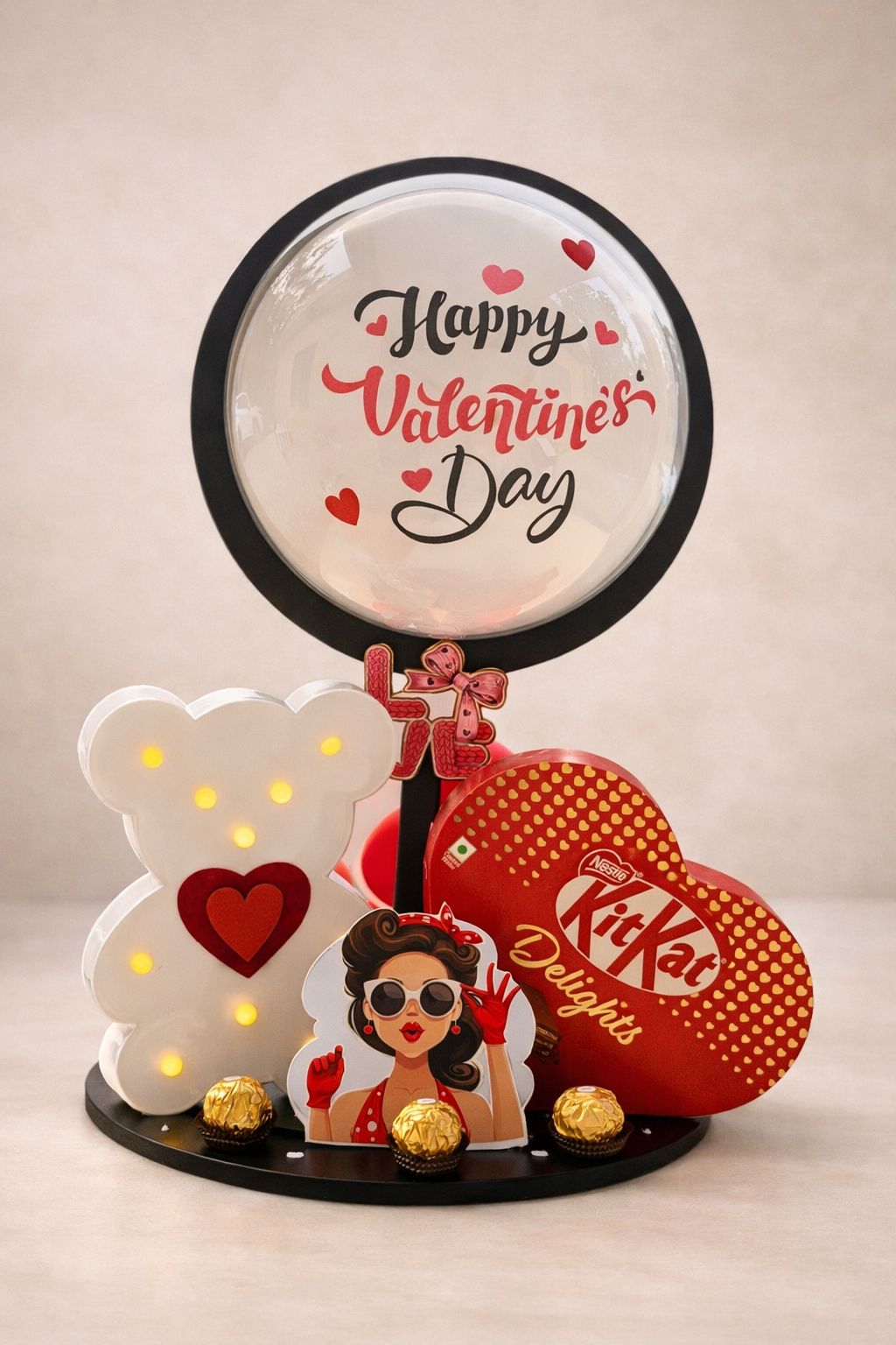 Happy Valentine’s Day Chocolate & LED Love Hamper